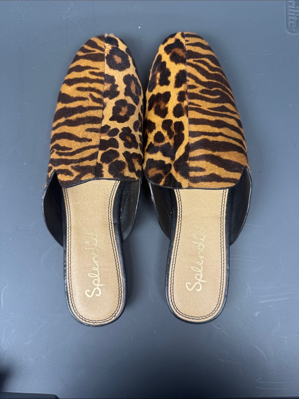 Splendid Animal Print Slip-On Mules in Brown and Black